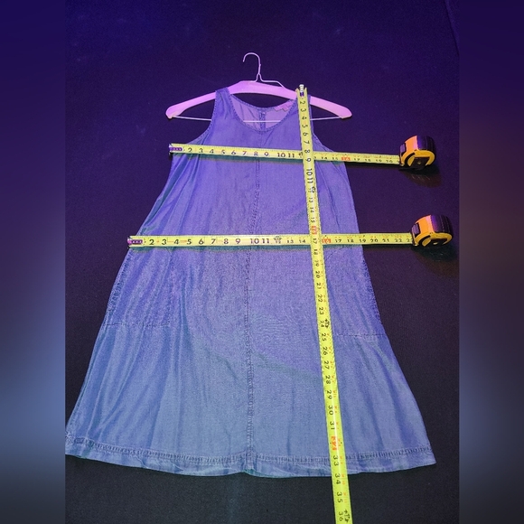 Dalia Women's Blue 100% Tencel Sleeveless Round Neck Knee Length Dress Size XS - Picture 11 of 12